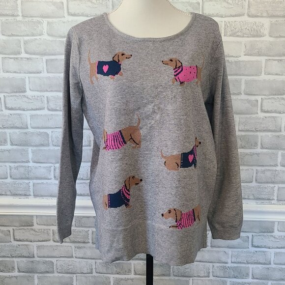 Astrologie Dachshund Puppy Intarsia Knit Sweater Weiner Dog NEW Lg Novelty - Picture 1 of 9